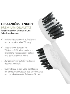 SHINE BRIGHT Charcoal Ersatzbürstenköpfe 6er Set in weiß