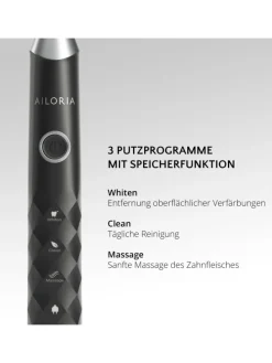 SHINE BRIGHT USB-Schallzahnbürste in schwarz