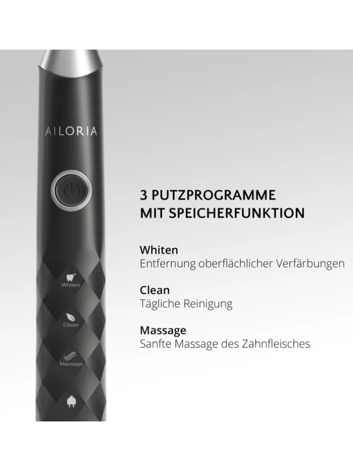 SHINE BRIGHT USB-Schallzahnbürste in schwarz