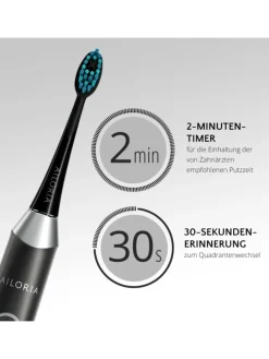 SHINE BRIGHT USB-Schallzahnbürste in schwarz