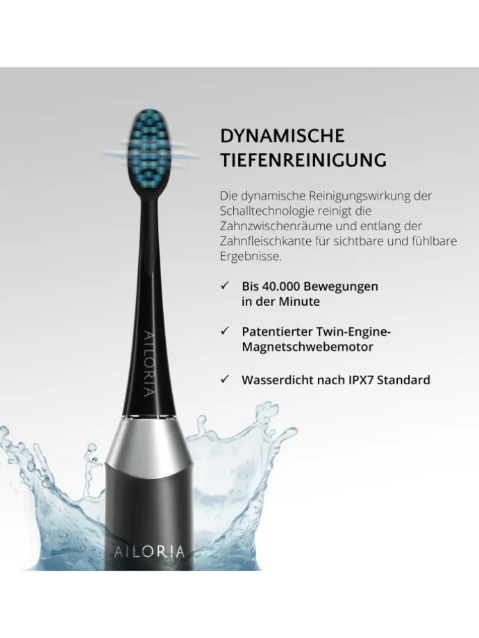 SHINE BRIGHT USB-Schallzahnbürste in schwarz