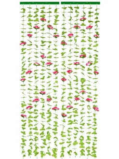 Sichtschutz-Vorhang in Grün/ Rosa - (L)190 x (B)90 cm