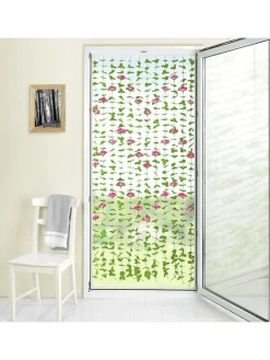 Sichtschutz-Vorhang in Grün/ Rosa - (L)190 x (B)90 cm