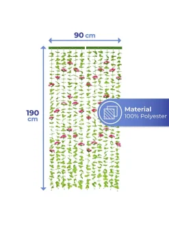 Sichtschutz-Vorhang in Grün/ Rosa - (L)190 x (B)90 cm
