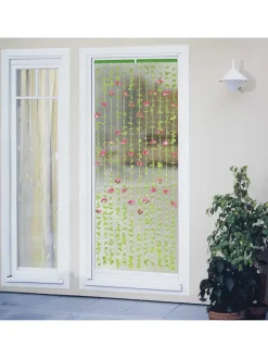 Sichtschutz-Vorhang in Grün/ Rosa - (L)190 x (B)90 cm