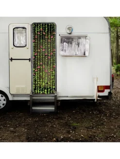 Sichtschutz-Vorhang in Grün/ Rosa - (L)190 x (B)90 cm