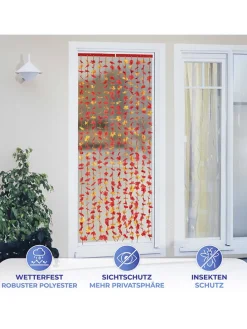 Sichtschutz-Vorhang in Rot/ Gelb - (L)190 x (B)90 cm