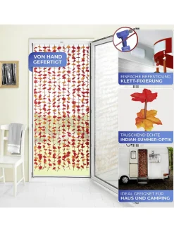 Sichtschutz-Vorhang in Rot/ Gelb - (L)190 x (B)90 cm