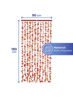Sichtschutz-Vorhang in Rot/ Gelb - (L)190 x (B)90 cm