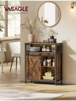 Sideboard in Braun/ Schwarz - (B)70 x (H)80 x (T)30 cm