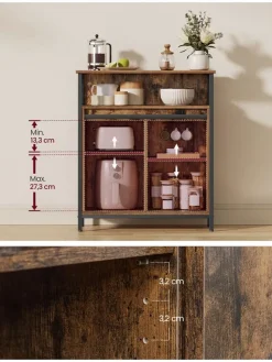 Sideboard in Braun/ Schwarz - (B)70 x (H)80 x (T)30 cm