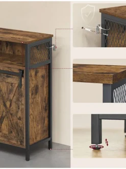 Sideboard in Braun/ Schwarz - (B)70 x (H)80 x (T)30 cm