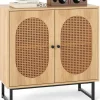 Sideboard mit 2 Rattantüren in Hellbraun