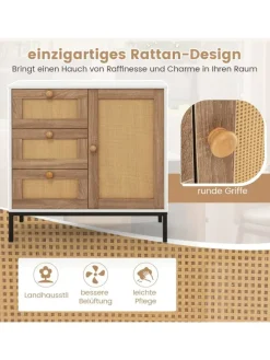 Sideboard mit 3 Schubladen 80cm in Beige