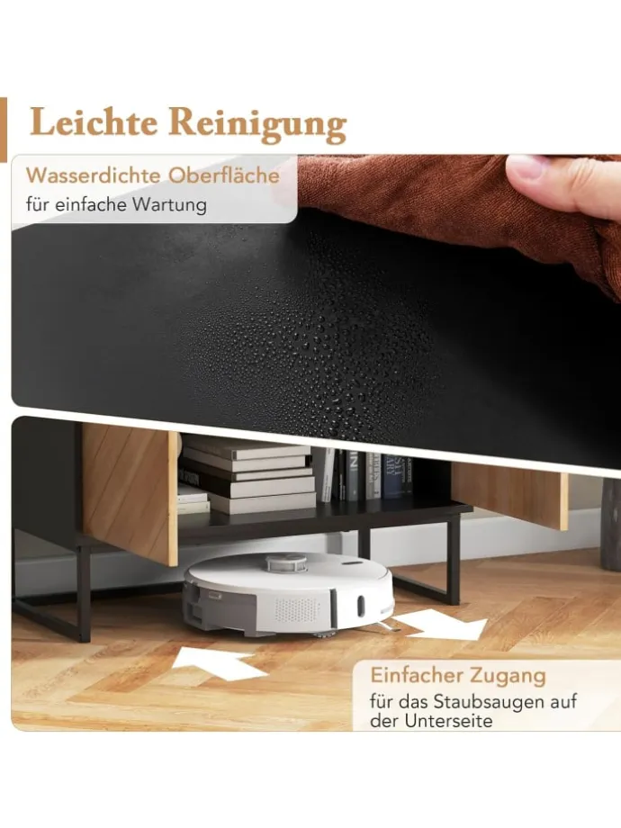 Sideboard mit 2 Türen 80 x 40 x 80 cm in Schwarz