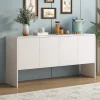 Sideboard mit 4 Türen und Rückstoßvorrichtung in Weiß