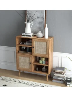 Sideboard Rattan 97cm in Hellbraun