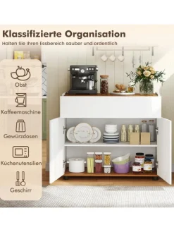 Sideboard 80x35x70 cm in Weiß