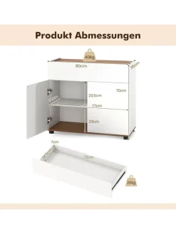 Sideboard 80x35x70 cm in Weiß