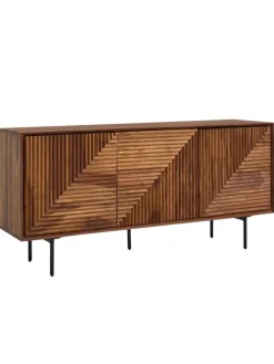 Sideboard 148x72x40 cm Massivholz / Metall Anrichte, Kommode
