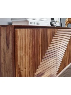 Sideboard 148x72x40 cm Massivholz / Metall Anrichte, Kommode