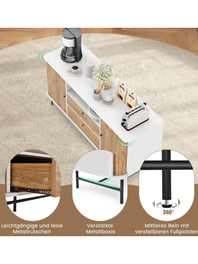 Sideboard 150x45x74cm in Weiß