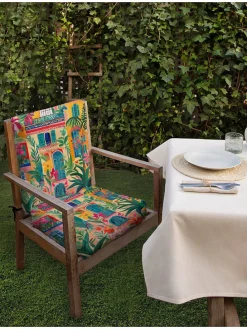 Sitzauflage "Paradise" in Orange/ Gelb/ Grün - (L)105 x (B)45 cm