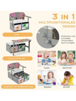 Sitzgruppe 3 in1 in Grau