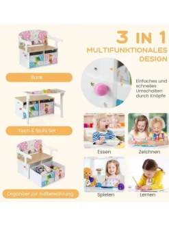 Sitzgruppe 3 in1 in Weiß