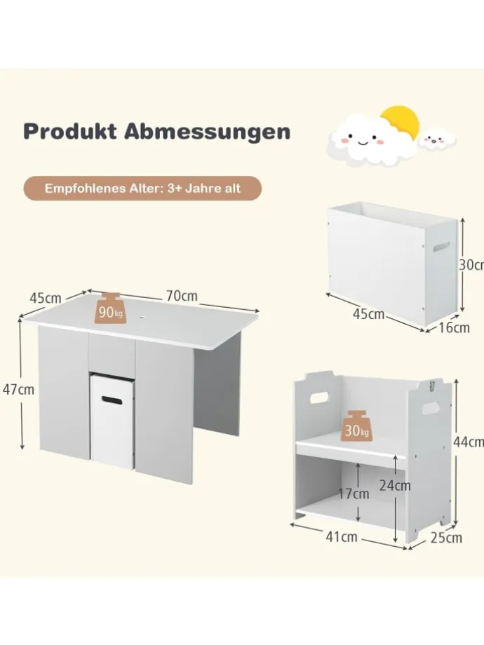 Sitzgruppe 3 tlg. Set in Grau