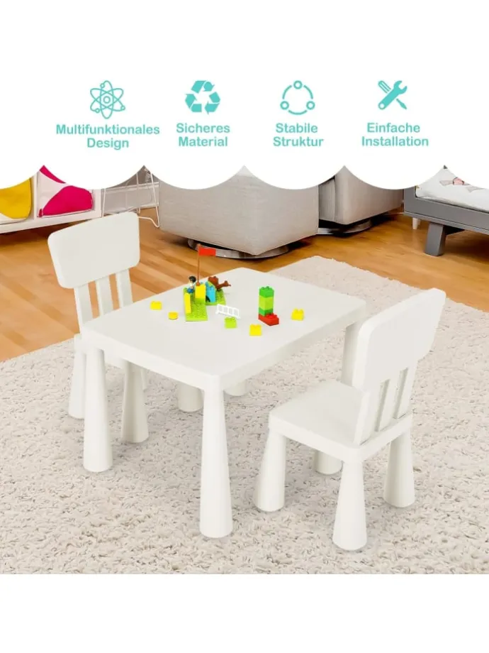 Sitzgruppe 3 tlg. Set in Weiß