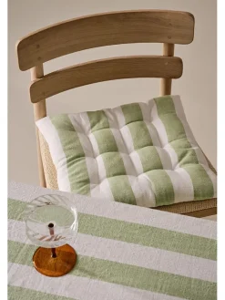 Sitzkissen "Iris" in Weiß/ Grün