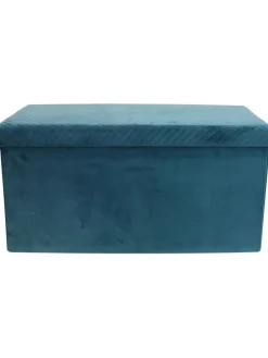 Sitztruhe in Petrol - (B)76 x (H)38 x (T)38 cm