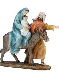 Skulptur "Maria & Josef" in Bunt - (B)21 x (H)20,5 x (T)8,5 cm