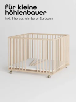 Sämann Laufgitter mit Lattenrost & Schlupfsprossen - natur - Premium Kollektion