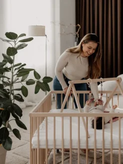 Sämann Laufgitter mit Lattenrost & Schlupfsprossen - natur - Premium Kollektion