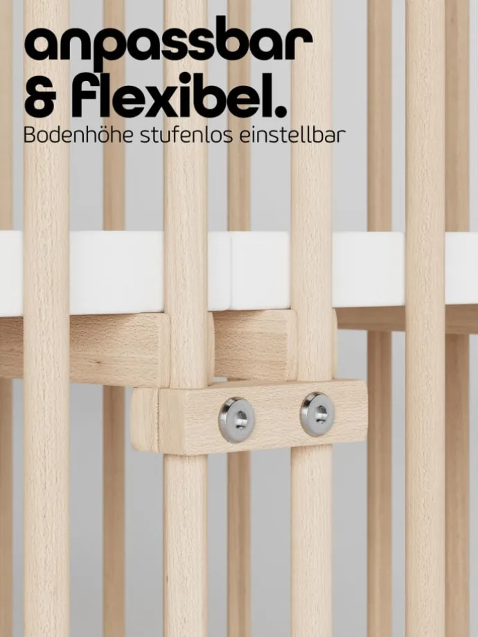 Sämann Laufgitter mit Lattenrost & Schlupfsprossen - natur - Premium Kollektion