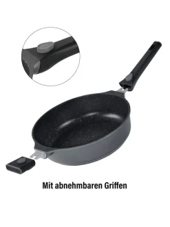 SMART Schmorpfanne 28 cm, abnehmbarer Griff | mit Deckel in Anthrazit