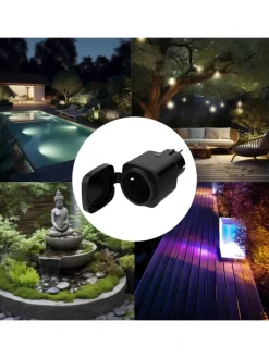 Smart WLAN Aussensteckdose in Schwarz