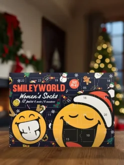 Smileyworld Socken Adventskalender mit 12 Paar kurz und lang in Mehrfarbig