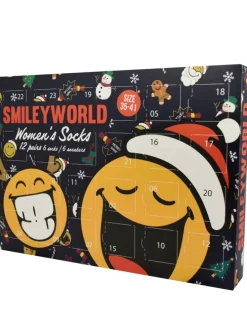 Smileyworld Socken Adventskalender mit 12 Paar kurz und lang in Mehrfarbig
