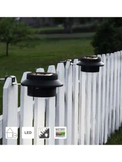 Solar-Klemmleuchte ,Fency' für Zäune, Dämmerungssensor, warmweiß, Ø 12
