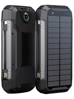 Solar-Powerbank 30.000 mAh in Grau