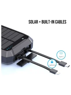 Solar-Powerbank 30.000 mAh in Grau