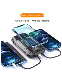 Solar-Powerbank 30.000 mAh in Grau