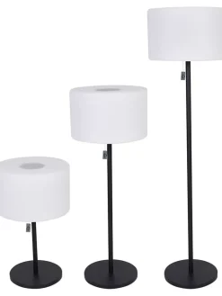 Solar-Stehleuchte in Weiß/ Schwarz - (H)150 cm