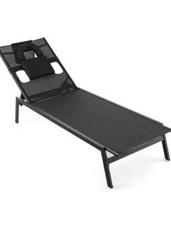 Sonnenliege in Schwarz