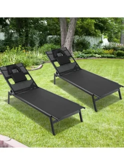 Sonnenliege in Schwarz