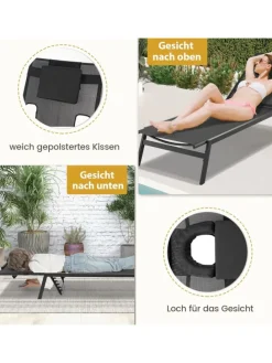 Sonnenliege in Schwarz