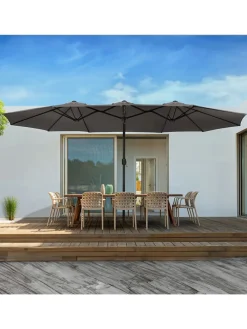 Sonnenschirm in Grau - (L)260 x (B)450 cm